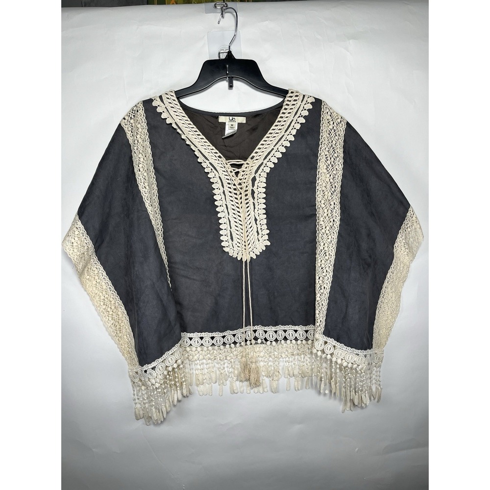 YA Los Angeles Boutique Summer Lace Top Blouse‎ Shirt Tunic Women's Size M Boho